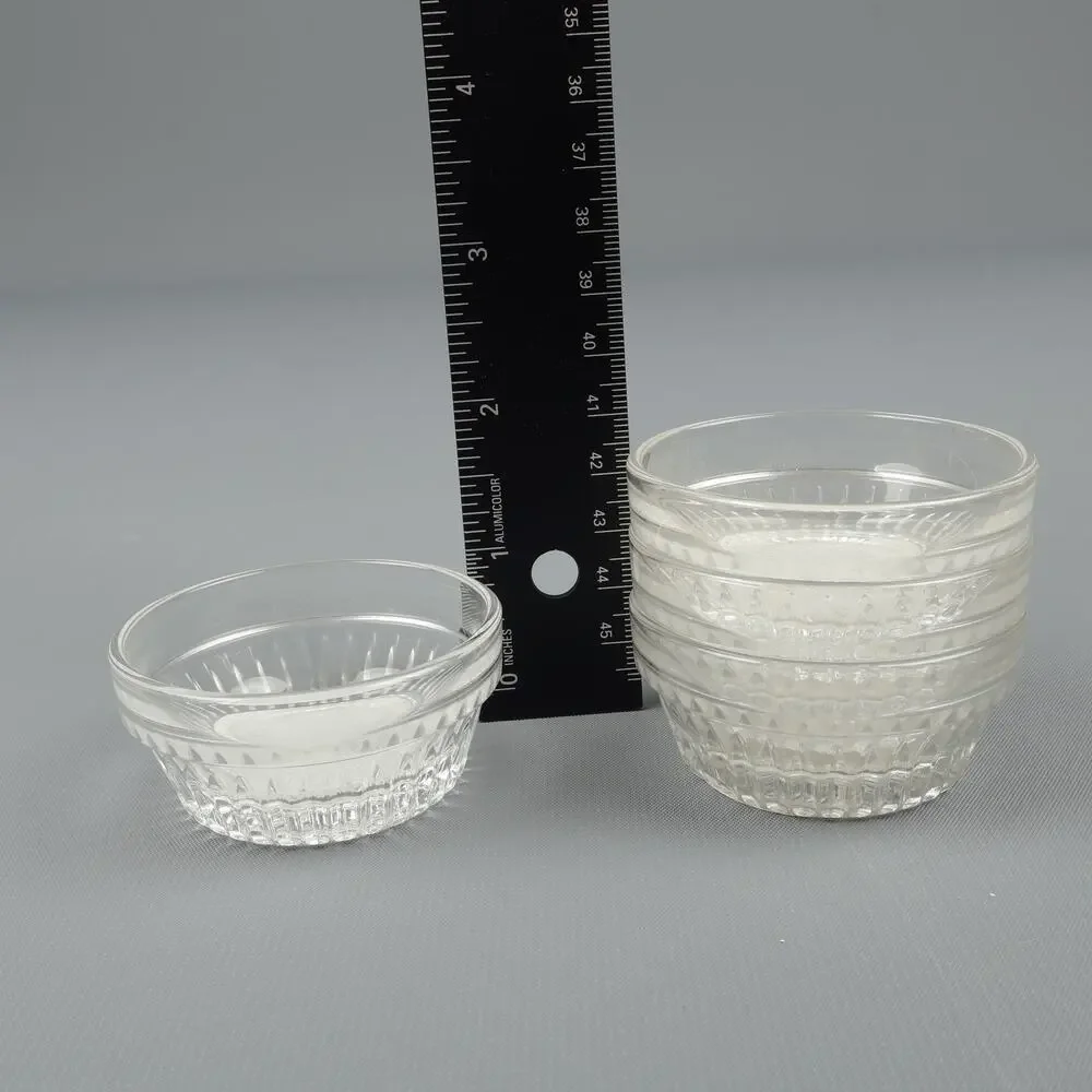 Lot of 4 Crate and Barrel Tea Light Clear Glass Candle Holders